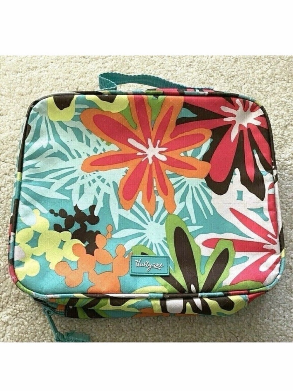 Thirty One Lunch Tote Tropical Floral Teal Cool Case Daisy Craze Thermal 952A